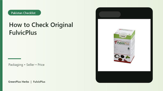 Original FulvicPlus Pakistan checklist packaging creative