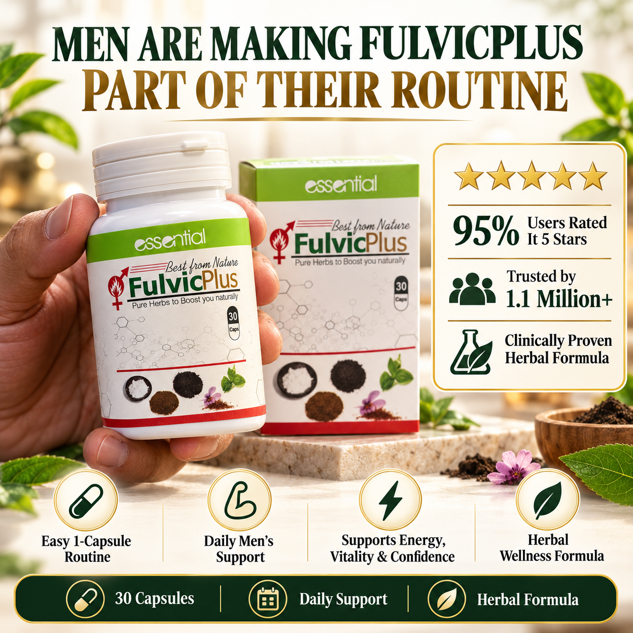 FulvicPlus Men's Capsules Price in Pakistan  Original Herbal Formula greenplusherbs